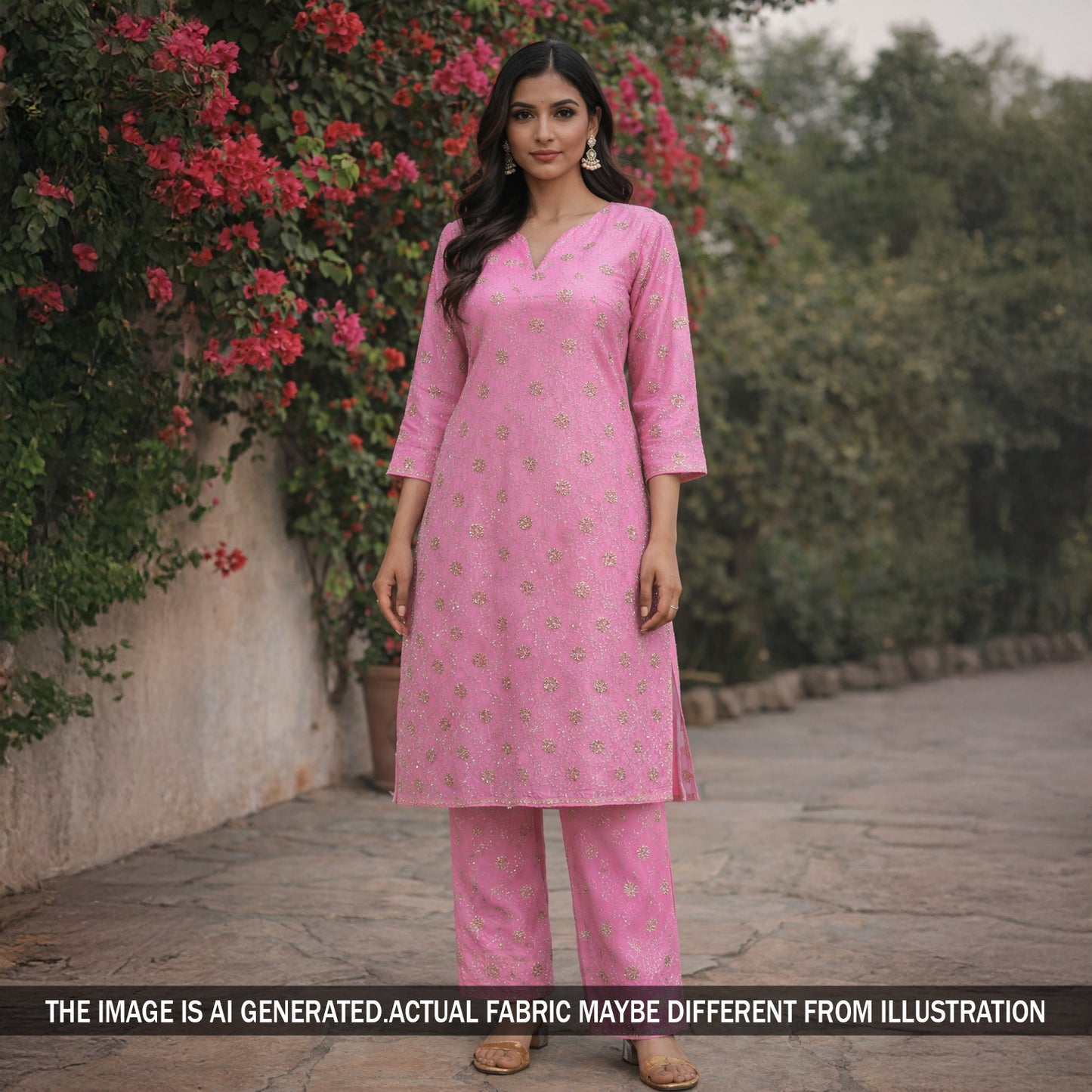 Cut Dana Zari Embroidered Crushed Jimmy Choo Fabric - F5778