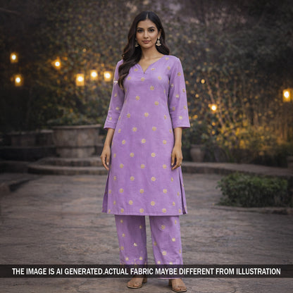 Zari Buti Work Crepe Fabric - F5785