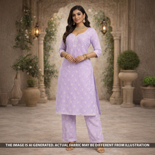 Thread Sequins Embroidered Dola Silk Fabric - F5576