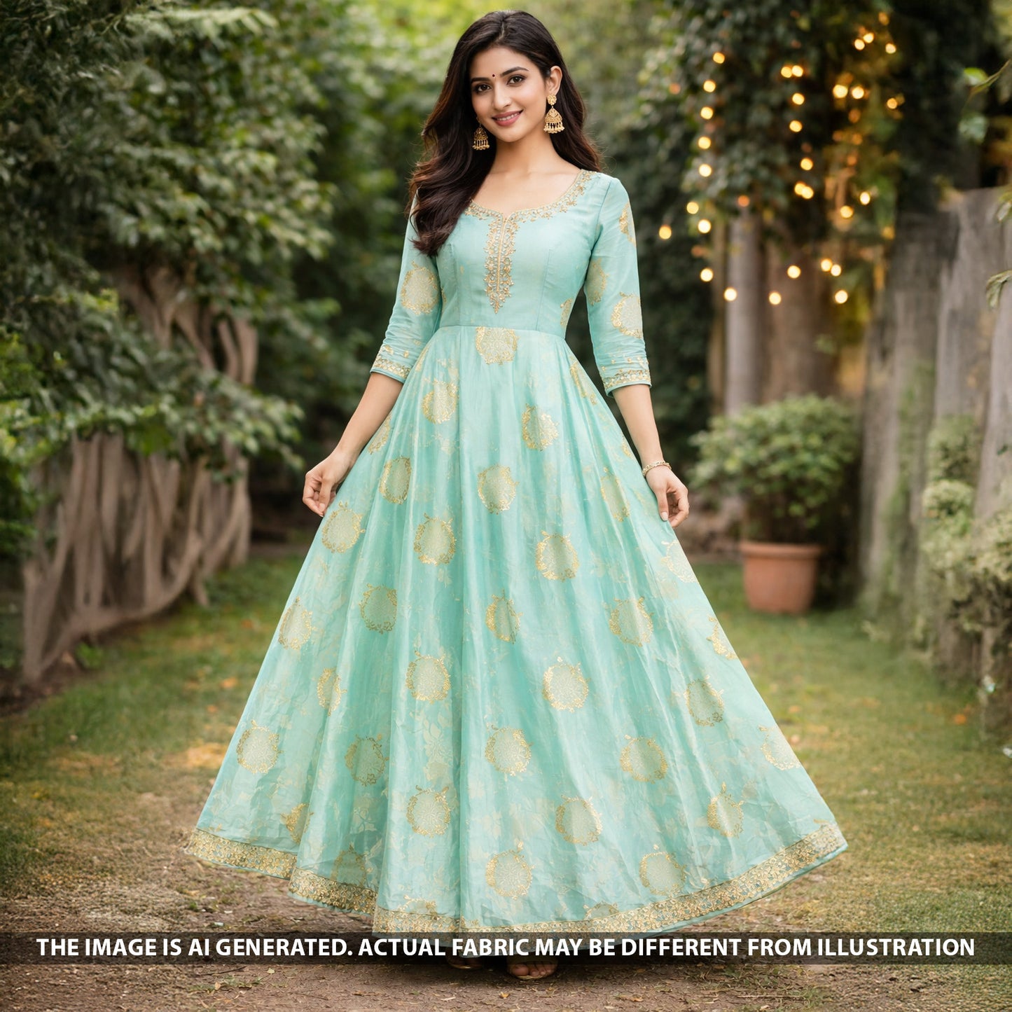 Zari Work Shimmer Tissue Fabric - F5600