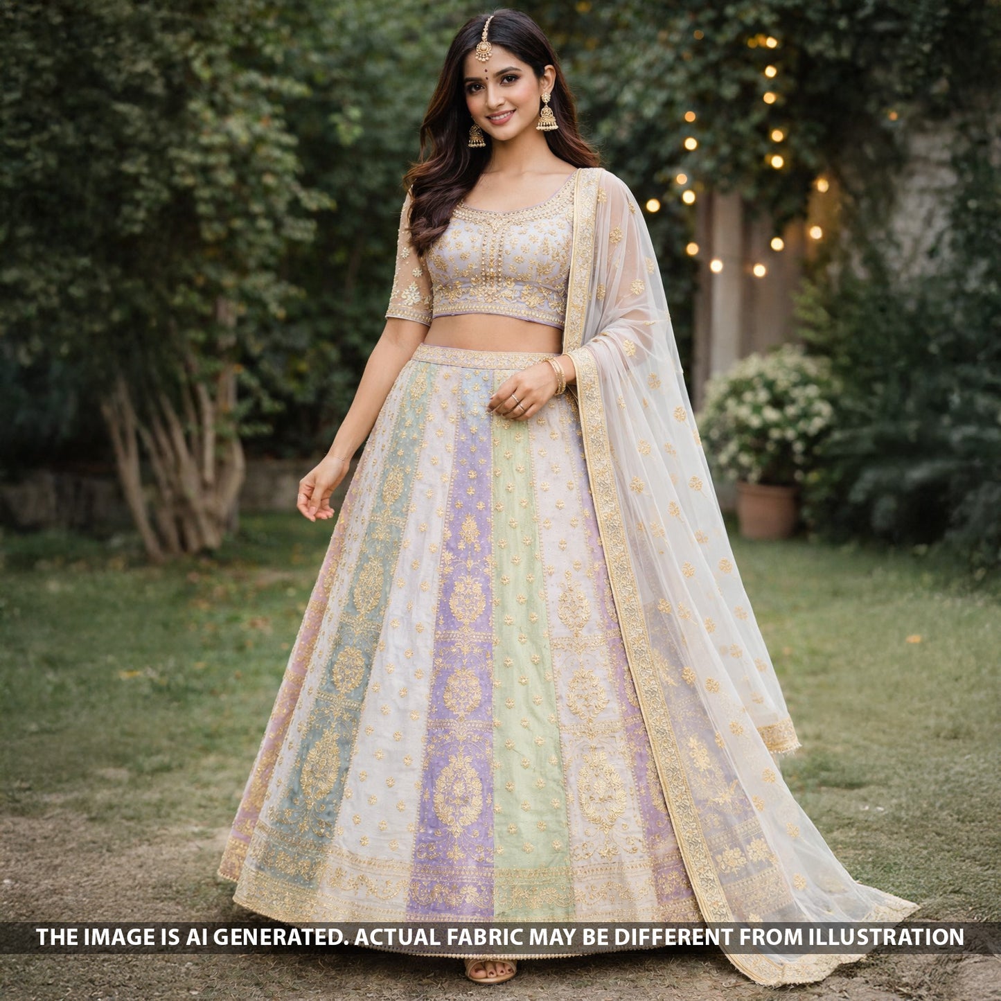 Zari Work Self Jacquard Banarasi Georgette Fabric - F5596