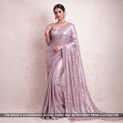 Sequins Foil Lycra Net Fabric-F5594