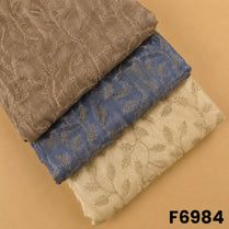 Cut Dana Zari Sequins Embroidered Shimmer Tissue Fabric - F6984