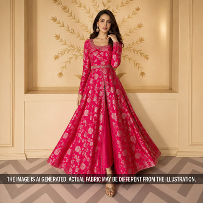 Zari Work Banarasi Silk Fabric - F7013
