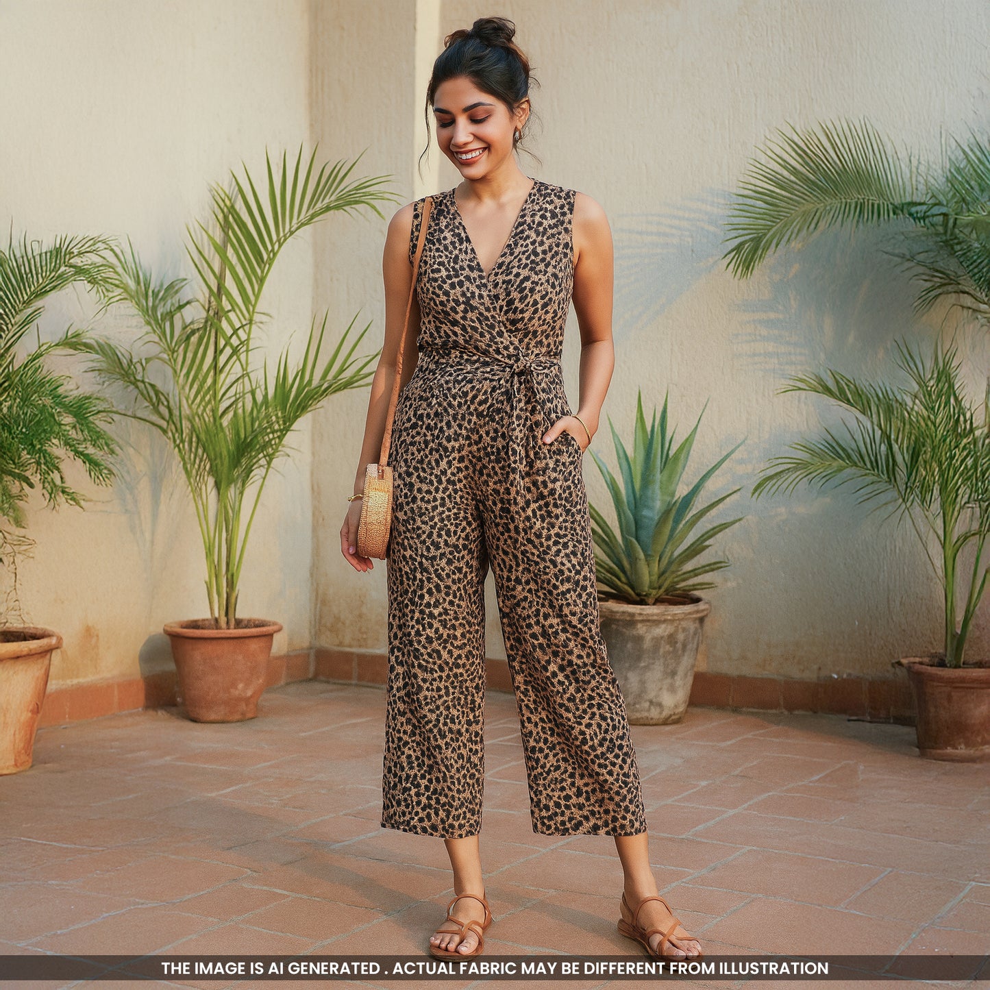 Animal Print Rayon Cotton Fabric- F4524