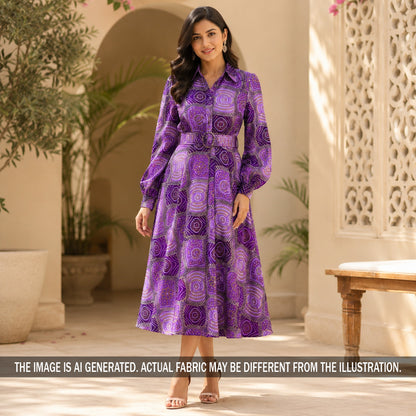 Bandhani Print Zari Sequins Crepe Fabric - F7077