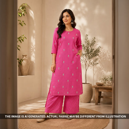 Zari Sequins Work Mul Chanderi Fabric - F6914