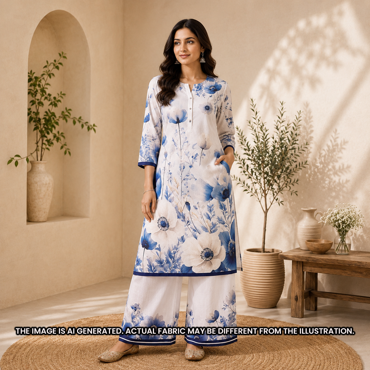 Digital Print Crepe Satin Fabric - F6918