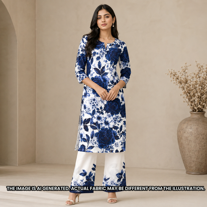 Digital Print Crepe Satin Fabric - F6915