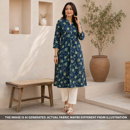Floral Print Modal Satin Fabric - F6796