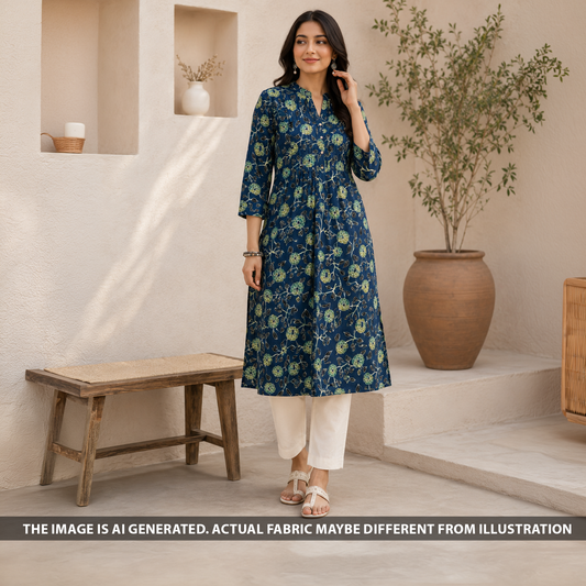 Floral Print Modal Satin Fabric - F6796