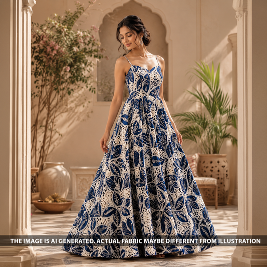 Crochet Work Denim Fabric - F6799