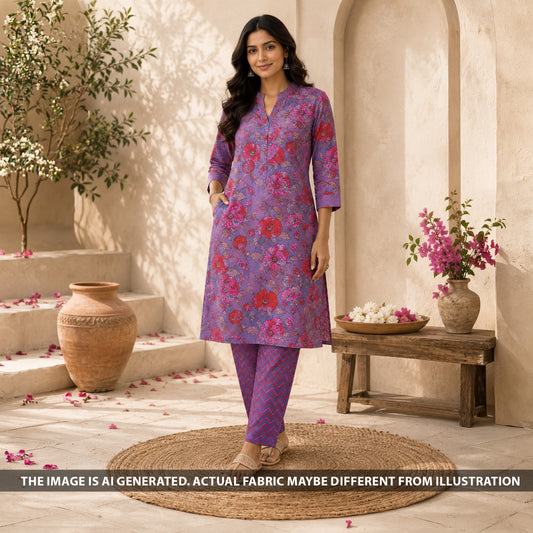 Printed Tussar Chanderi Fabric - F6808