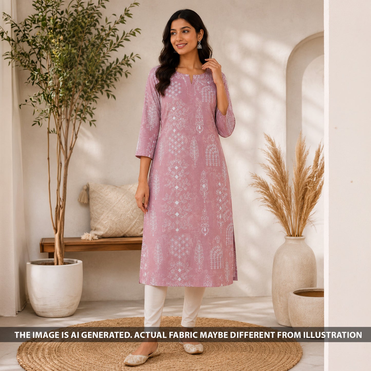 Thread Embroidered Mul Chanderi Fabric - F6838