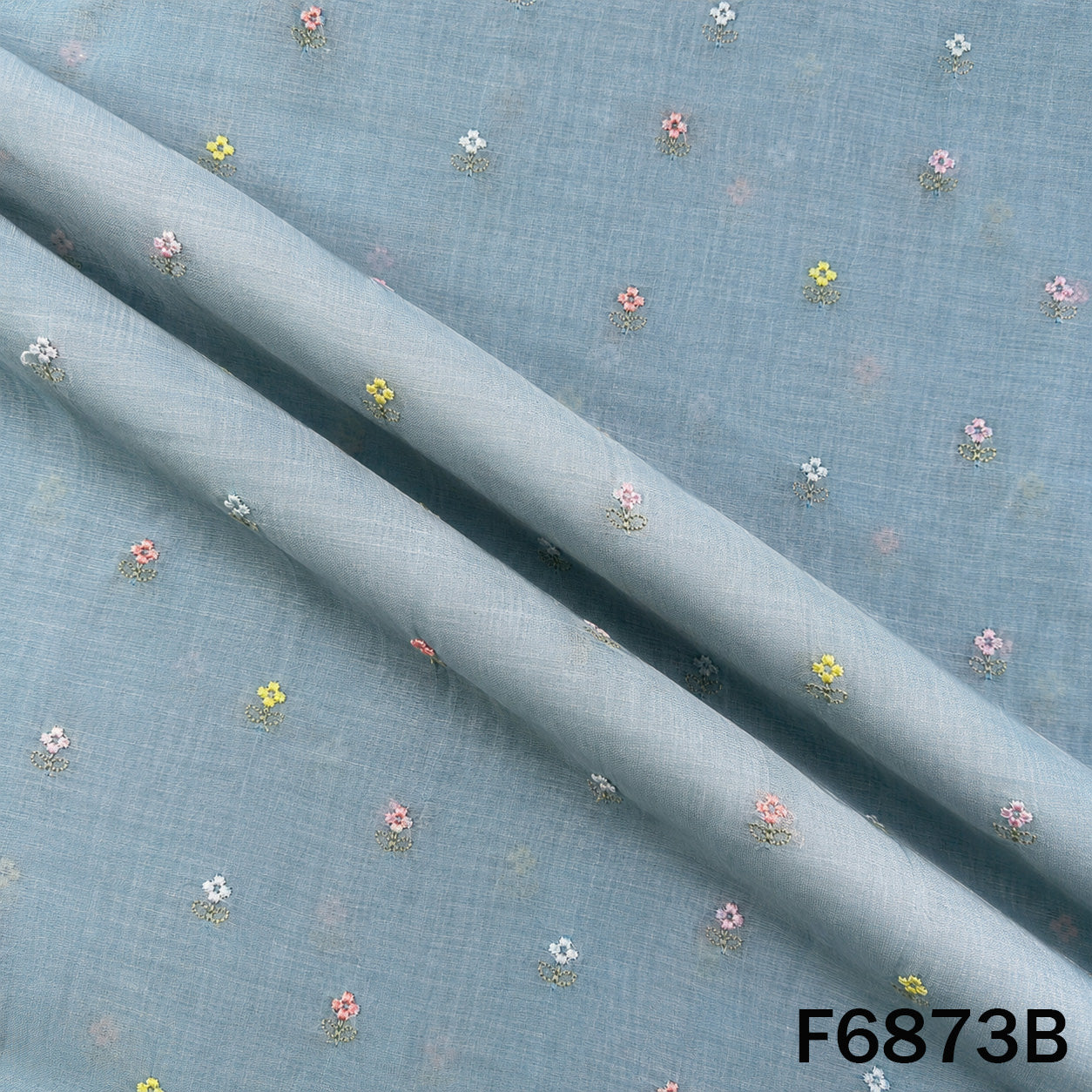 Thread Work Mul Chanderi Fabric - F6873