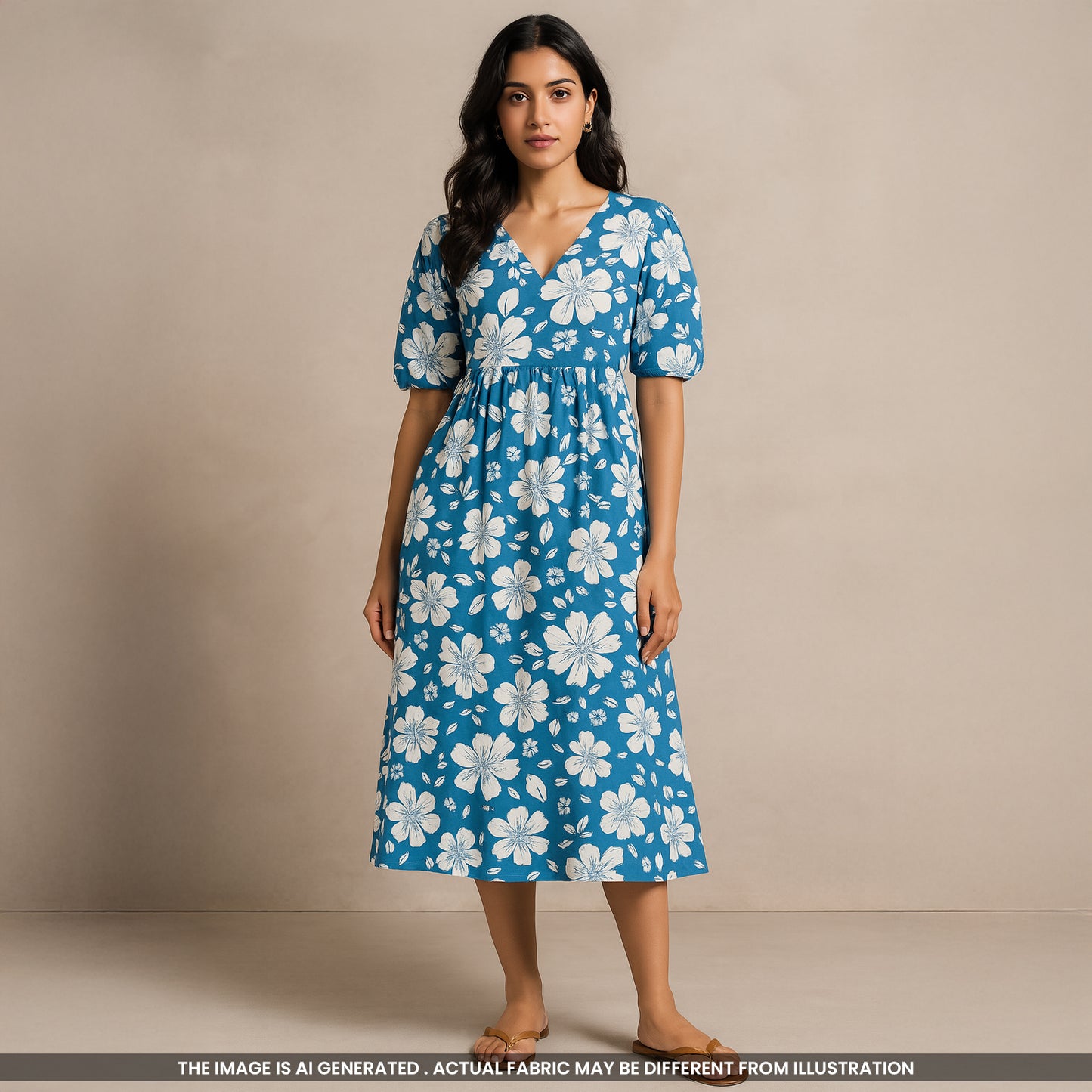 Floral Printed Mul cotton Fabric - F4229