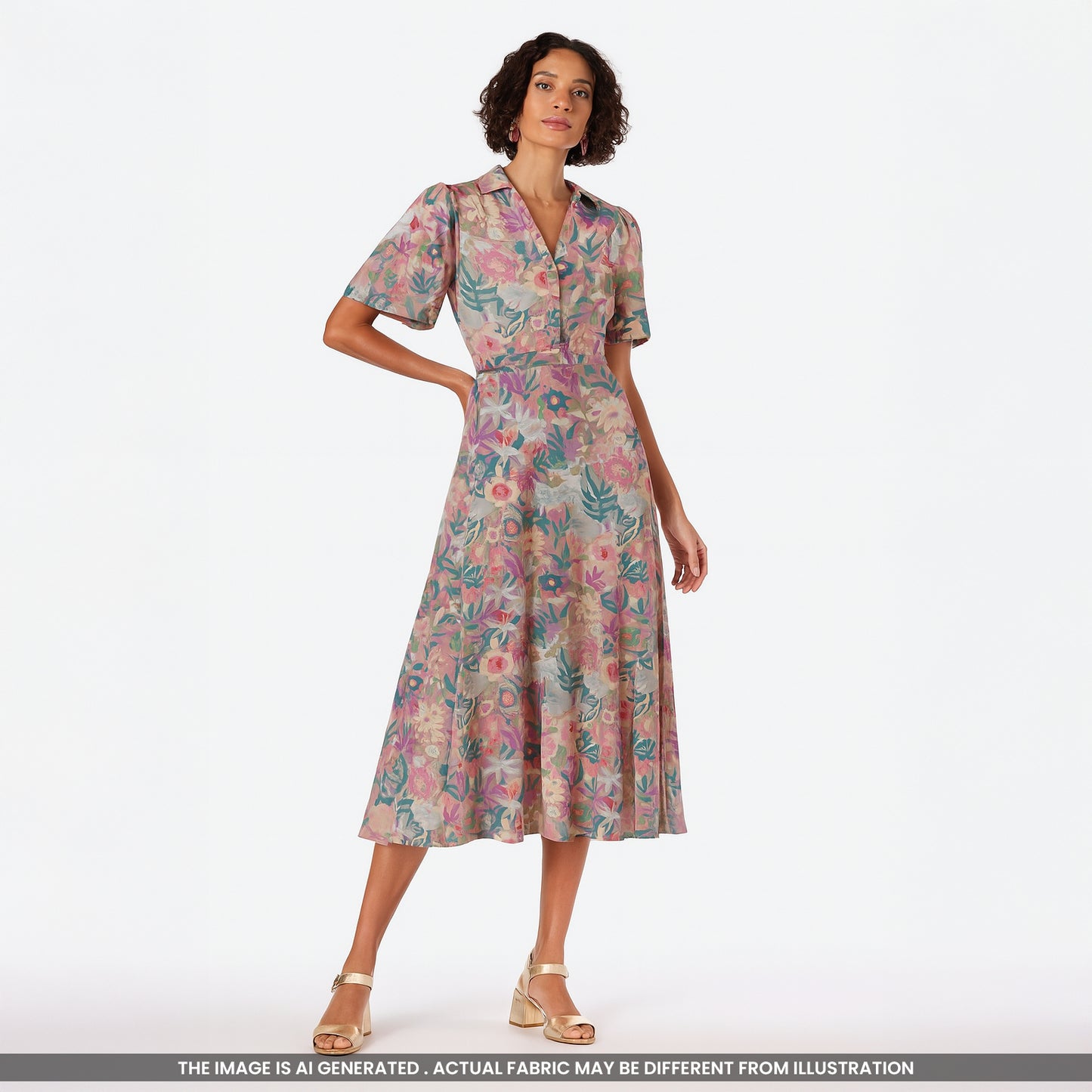 Floral Printed Modal Cotton Fabric- F4233