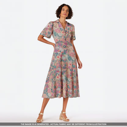 Floral Printed Modal Cotton Fabric- F4233