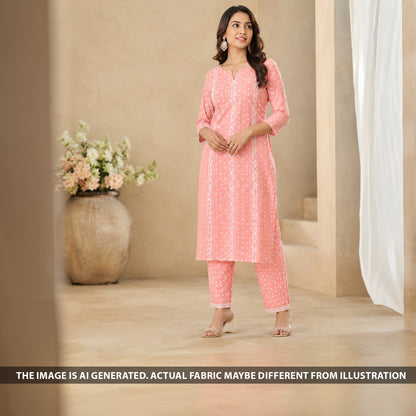 Thread Embroidered kota Cotton Fabric - F6881