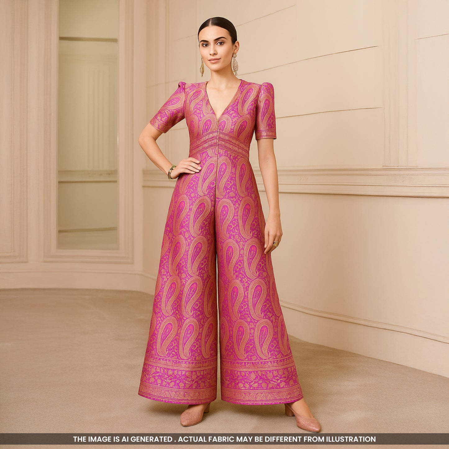 Self Jacquard Brocade Fabric- F3987