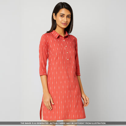 Ikkat Handloom Cotton Fabric- F4304