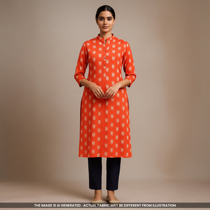 Ikkat  Handloom Cotton  Fabric- F4308