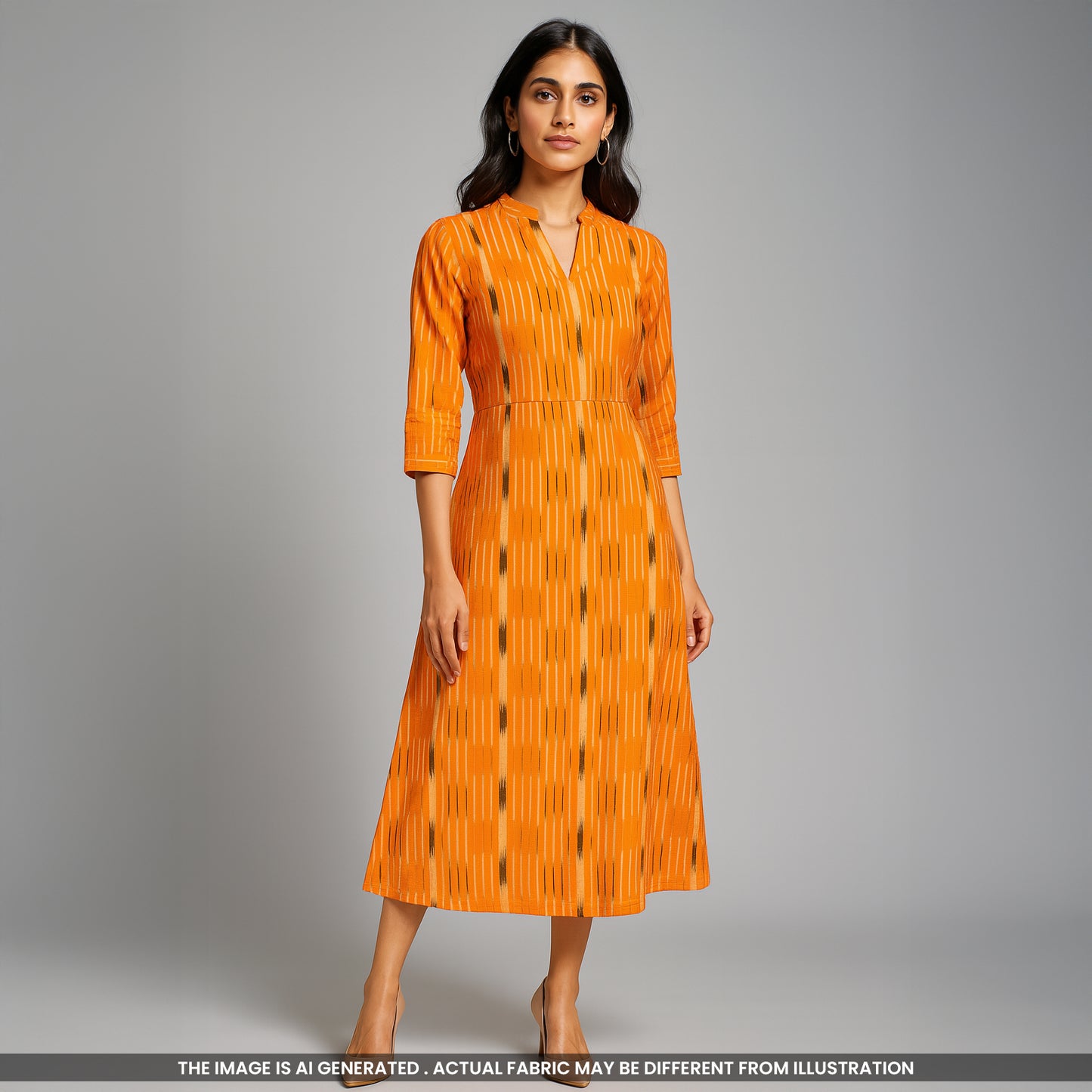 Ikkat  Handloom Cotton Fabric- F4309