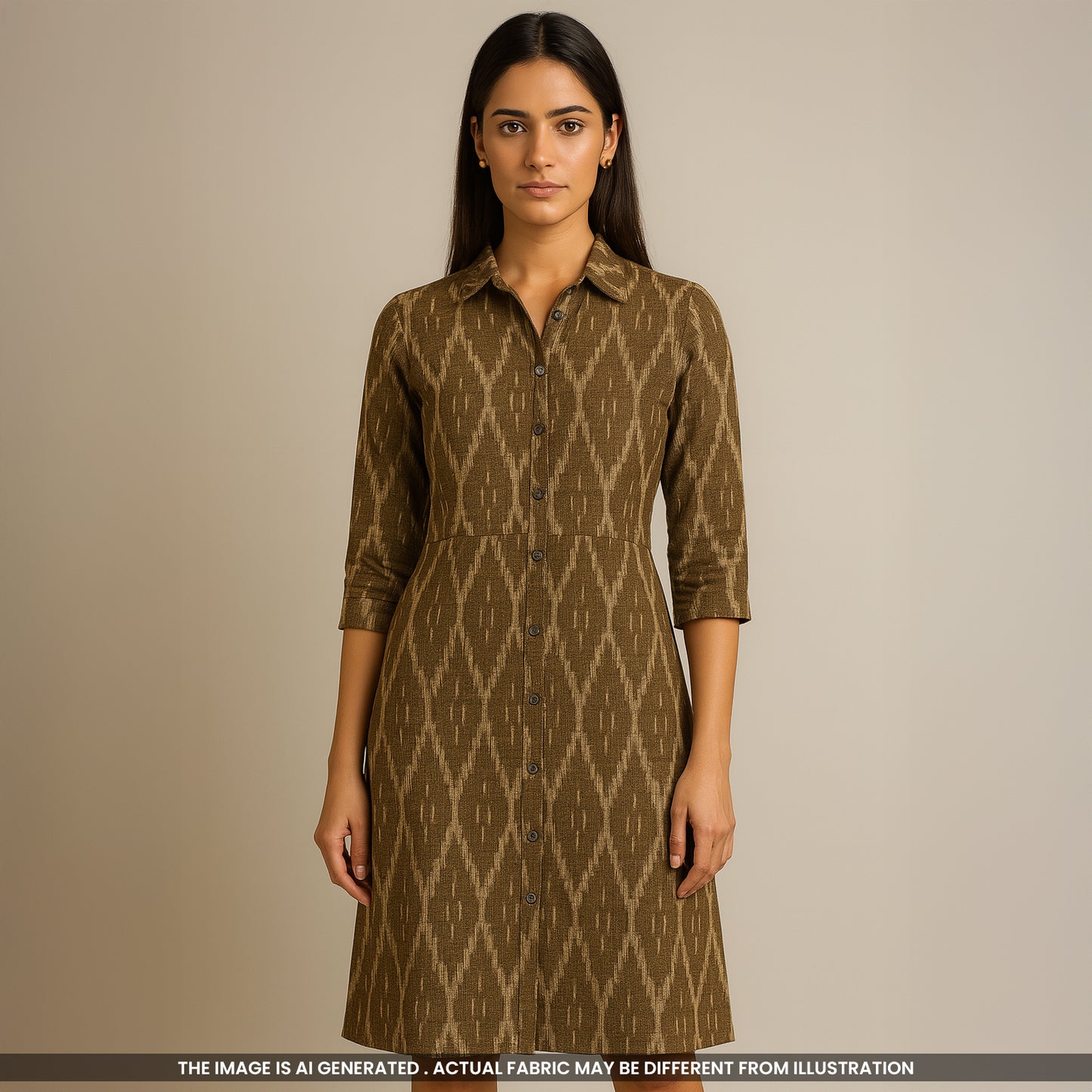 Ikkat  Handloom Cotton Fabric- F4312