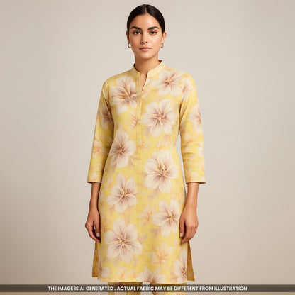 Digital Print Pure Muslin Fabric- F4285