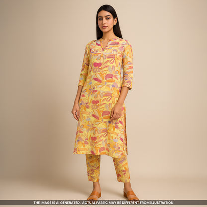 Digital Print Pure Muslin Fabric- F4289