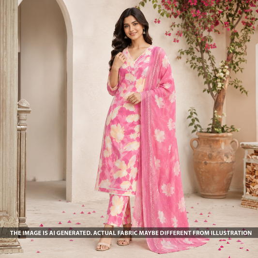 Digital Print Hakoba Cambric Cotton Fabric - F6725