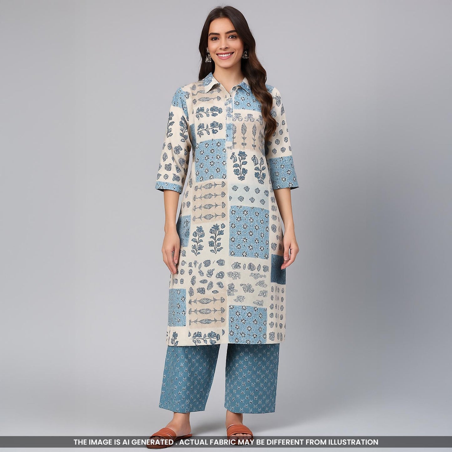 Digital Printed Cambric Cotton Fabric- F4057