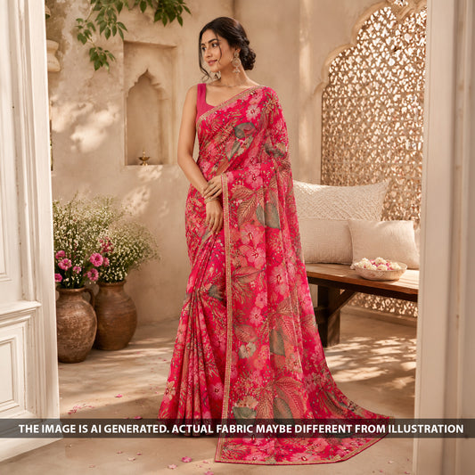 Digital Print Chinnon Chiffon Fabric - F6751
