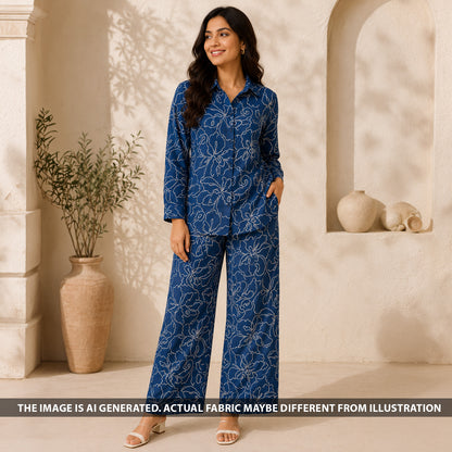 Doria Embroidered Denim Fabric - F6766