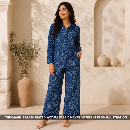 Doria Embroidered Denim Fabric - F6766