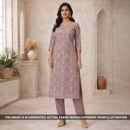 Thread Sequins Embroidered Linen Cotton Fabric - F6045