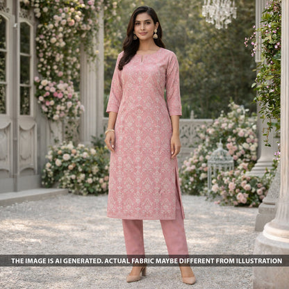 Thread Sequins Embroidered Linen Cotton Fabric - F6046