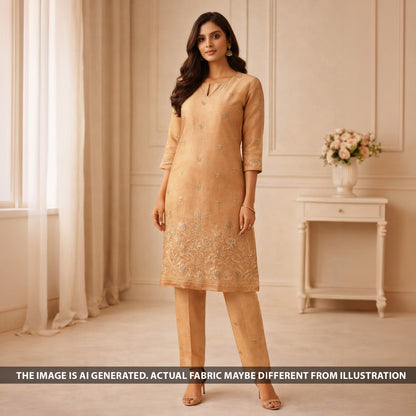 Zari Sequins Work Tissue Fabric - F6048