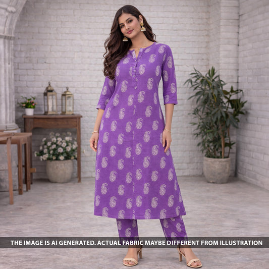 Thread Embroidered Mul Chanderi Fabric - F6083