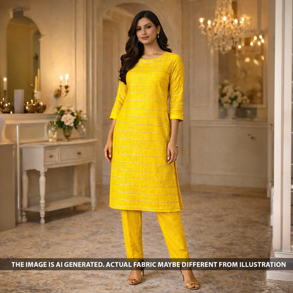 Pintex Gota Patti Cotton Fabric - F6063