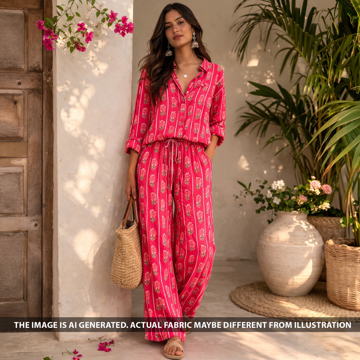 Printed Pintex Gota Patti Cotton Fabric - F6070