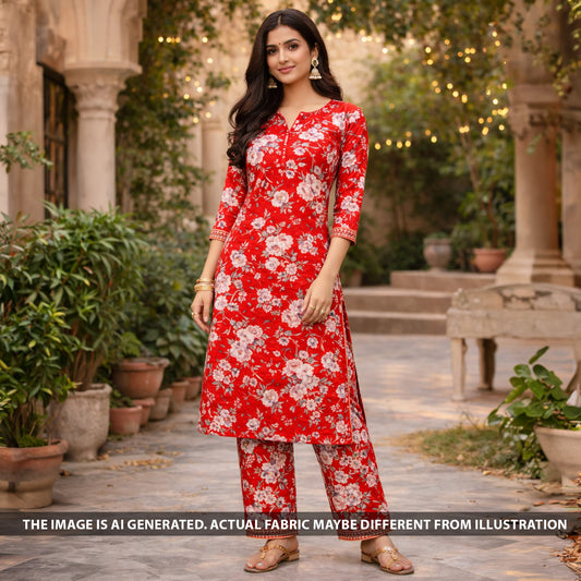 Printed Linen Cotton Fabric - F6087