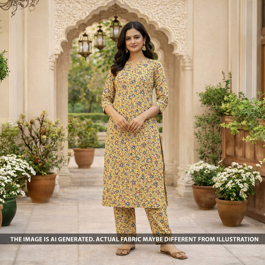 Kalamkari Print Handloom Cotton Fabric - F6138