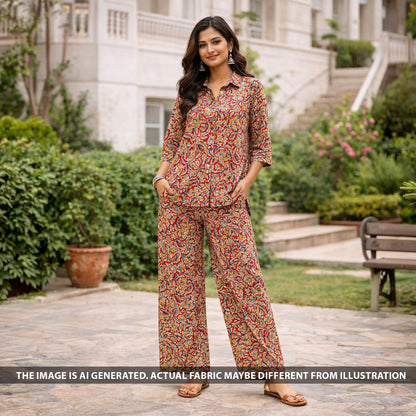 Kalamkari Print Handloom Cotton Fabric - F6139