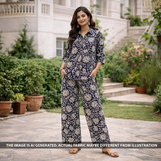 Kalamkari Print Handloom Cotton Fabric - F6141