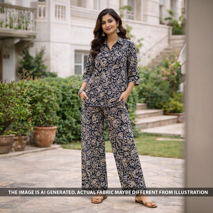 Kalamkari Print Handloom Cotton Fabric - F6143