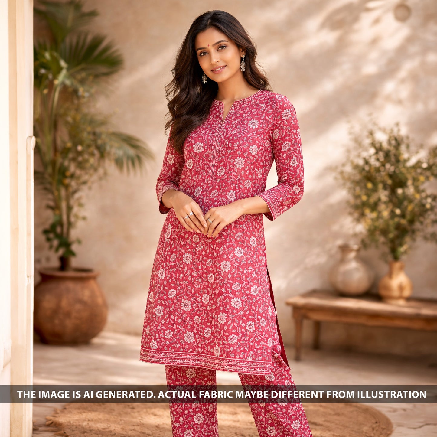 Thread Sequins Embroidered Kota Cotton Fabric - F6144