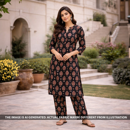 Dabu Print Modal Cotton Fabric - F6147