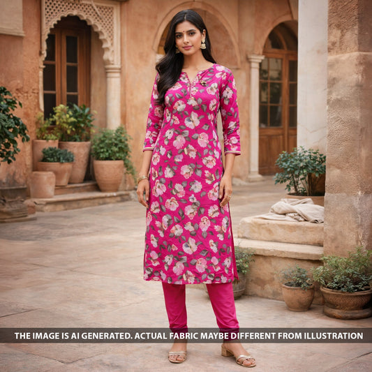 Digital Print Linen Cotton Fabric - F6149