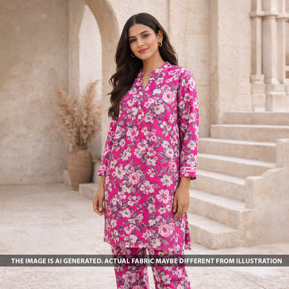 Printed Linen Cotton Fabric - F6154